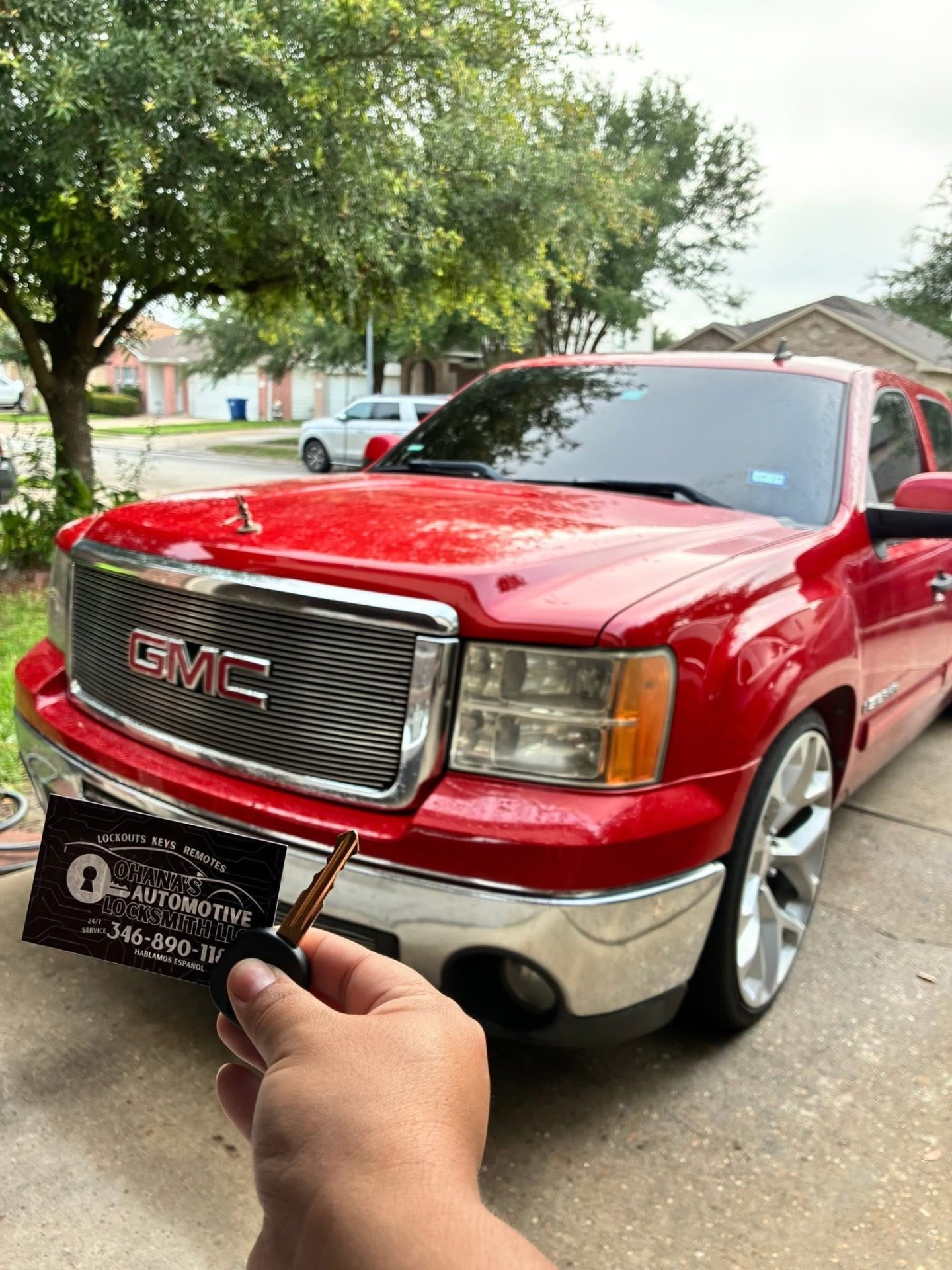 New GMC Sierra key made on-site in Houston
