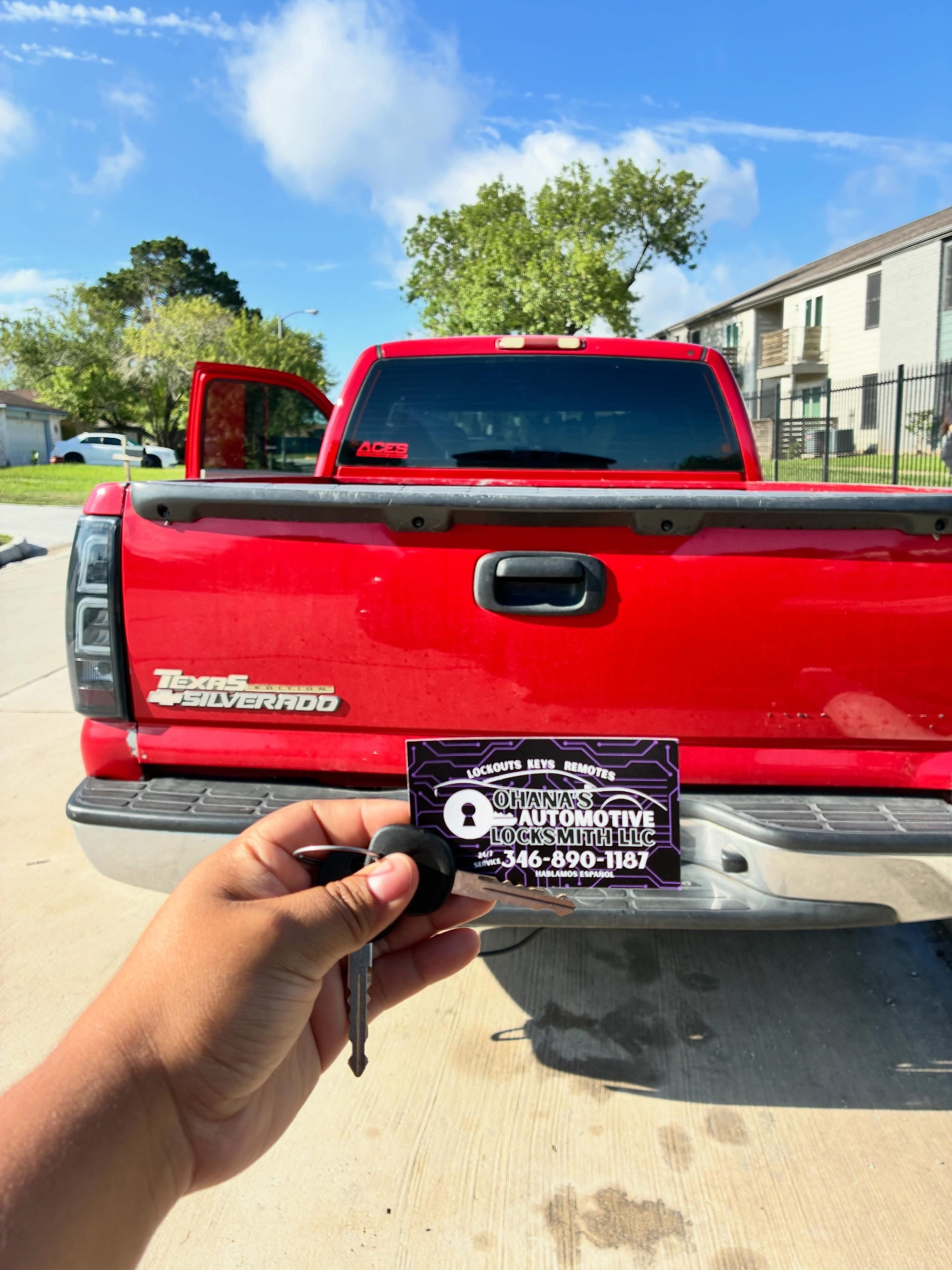 Chevy Silverado Texas Edition key made roadside